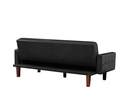 PU Leather Sleeper Sofa - Black