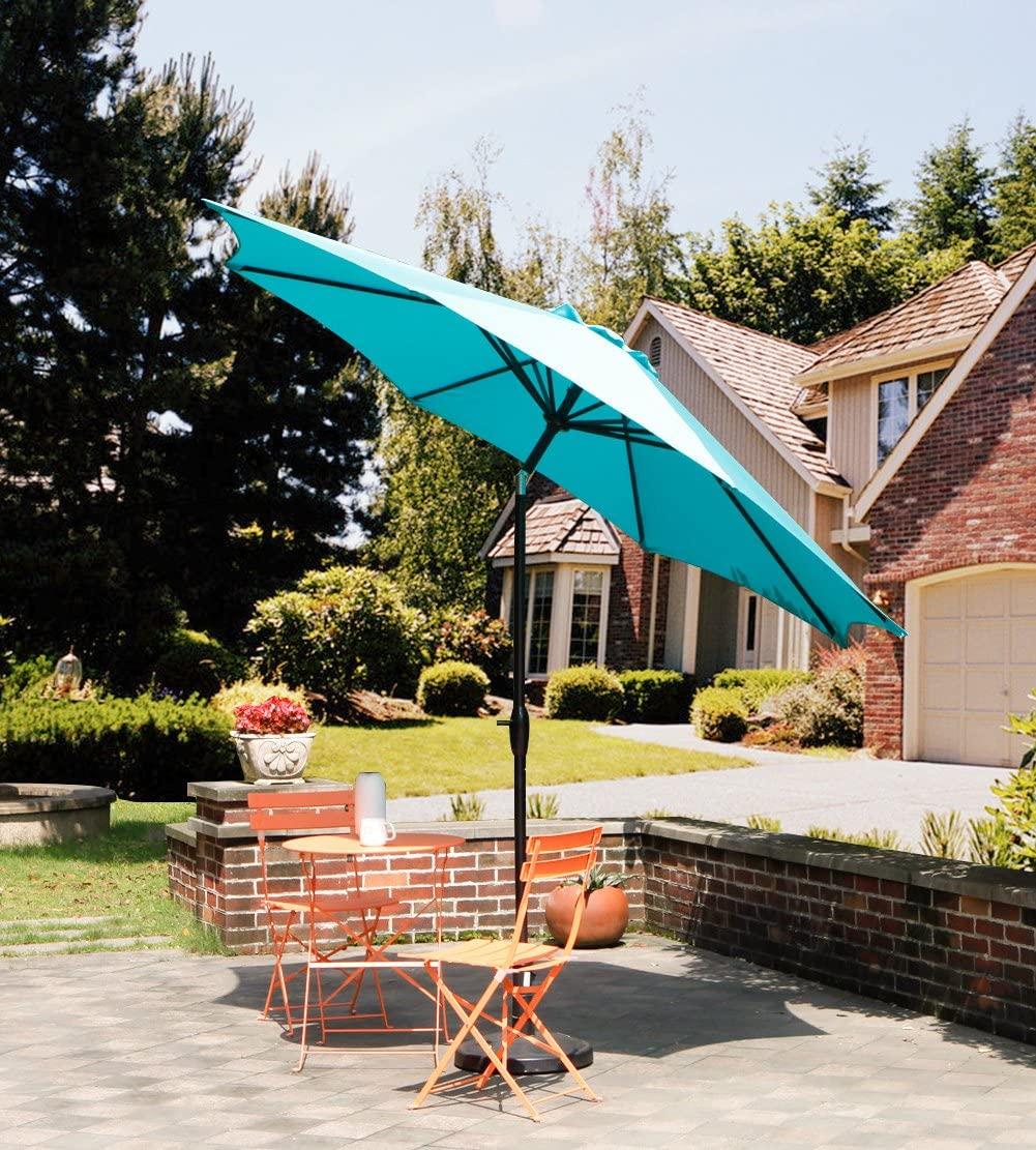 Patio Outdoor Market Umbrella with Aluminum Auto Tilt and Crank Without Base