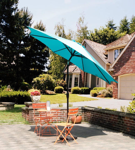 Patio Outdoor Market Umbrella with Aluminum Auto Tilt and Crank Without Base
