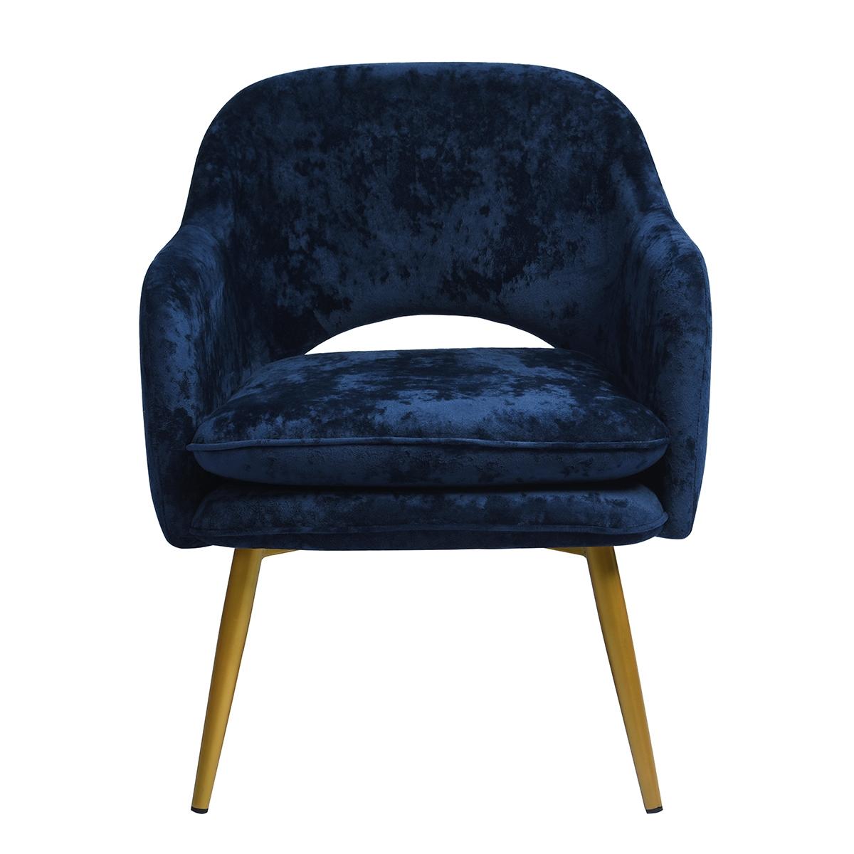 Plush Dark Blue Velvet Dining Chair
