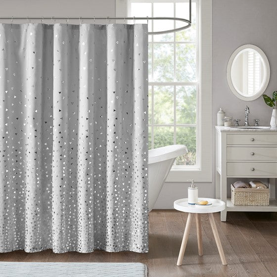Zoey Metallic Printed Shower Curtain