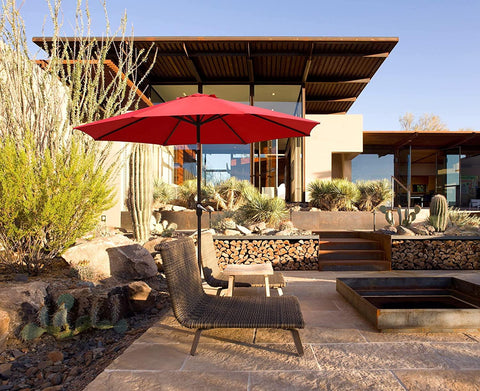 Patio Outdoor Market Umbrella with Aluminum Auto Tilt and Crank Without Base