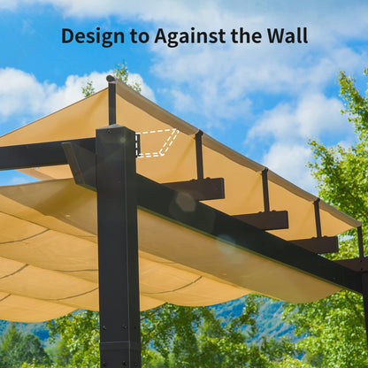 9'x13' Retractable Pergola with Weather-Resistant Canopy Aluminum
