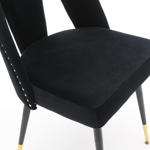 Contemporary Velvet Upholstered Dining Chair Set of 2