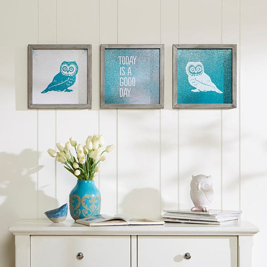 Wise As An Owl Framed Gel Coat 3 Piece Set