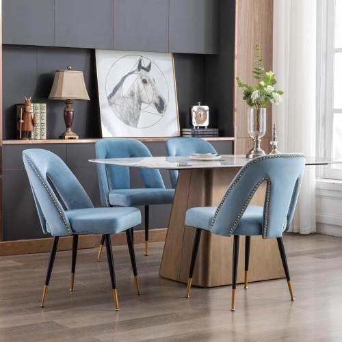 Contemporary Velvet Upholstered Dining Chair Set of 2
