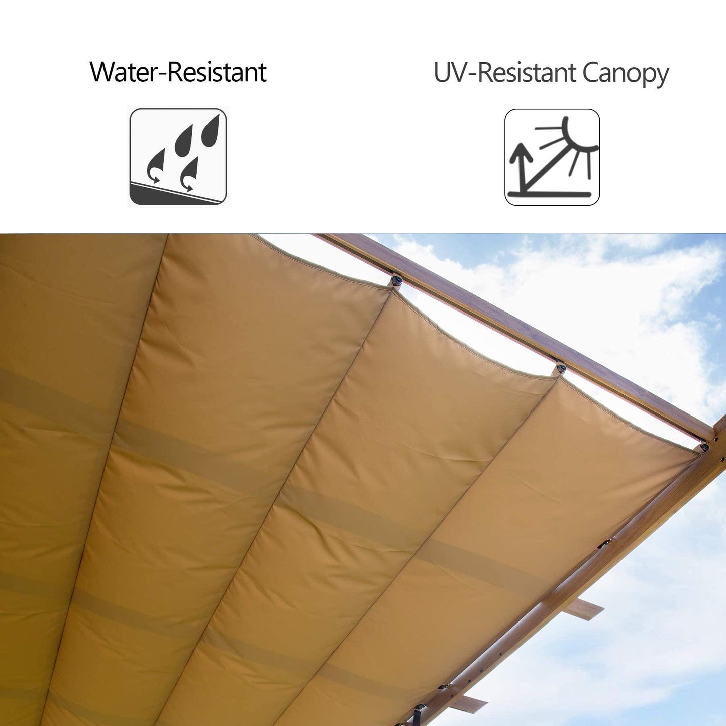Domi Outdoor Living Outdoor Retractable Pergola with Weather-Resistant Canopy Aluminum