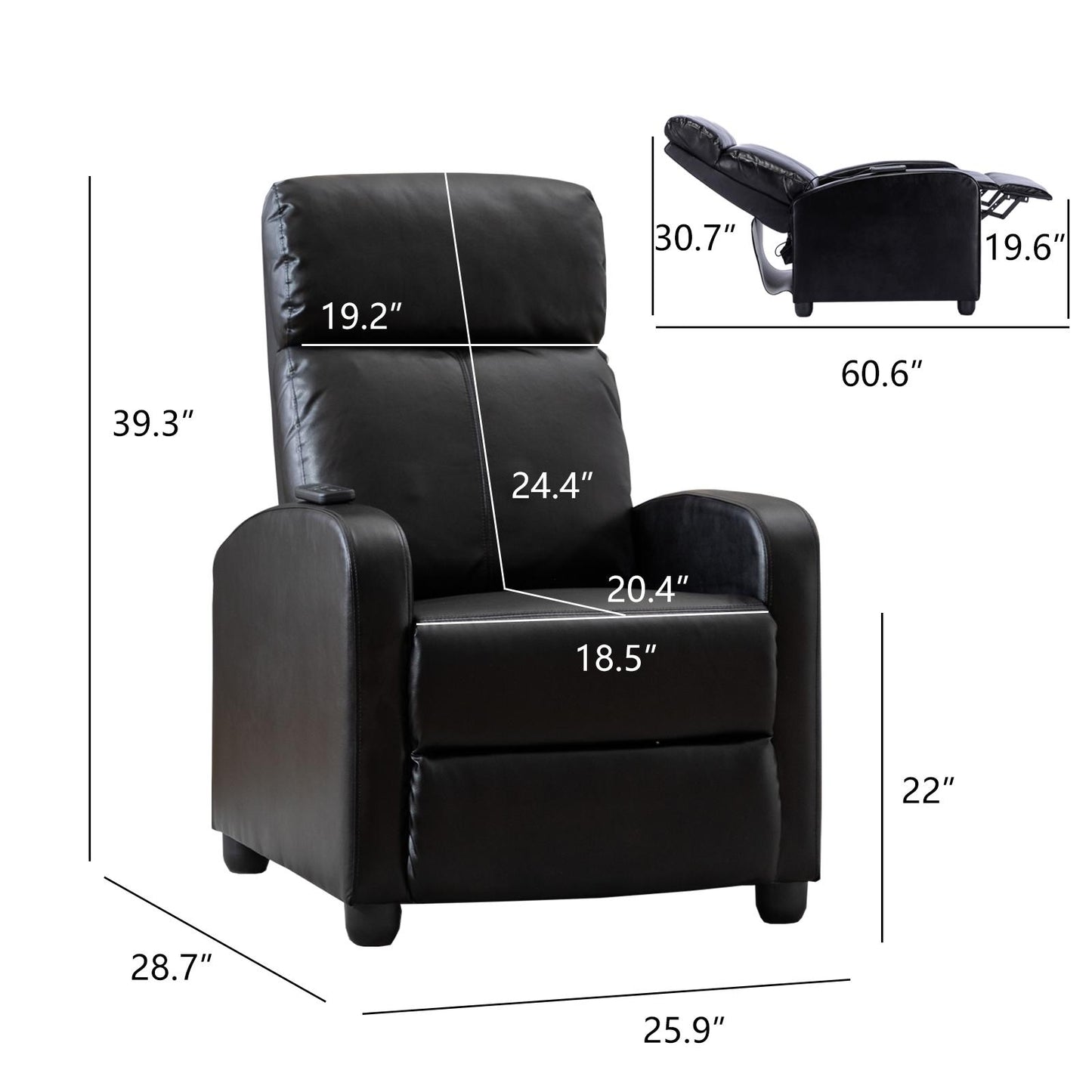 Electric Recliner for the Elderly with Massage Therapy and Heat, Simple Pushback, Power Chair& Small Sofa Suitable for Living Room & Bed Room