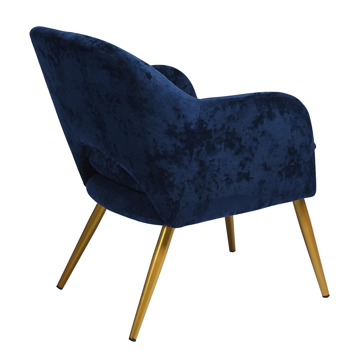 Plush Dark Blue Velvet Dining Chair