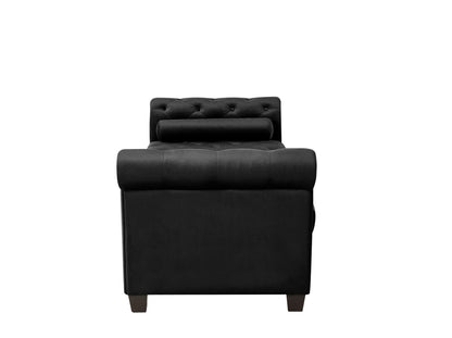 The Mozelle 82.3" Rectangular Large Chaise Lounge Black
