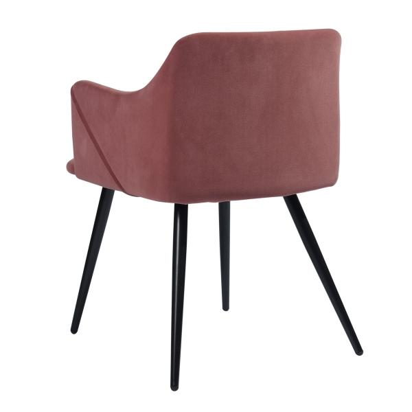 Velvet  Cover Dining Chair with Black Metal Legs