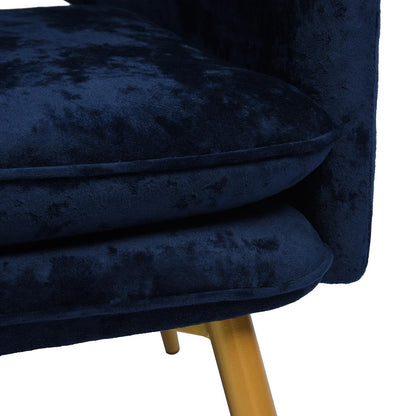 Plush Dark Blue Velvet Dining Chair