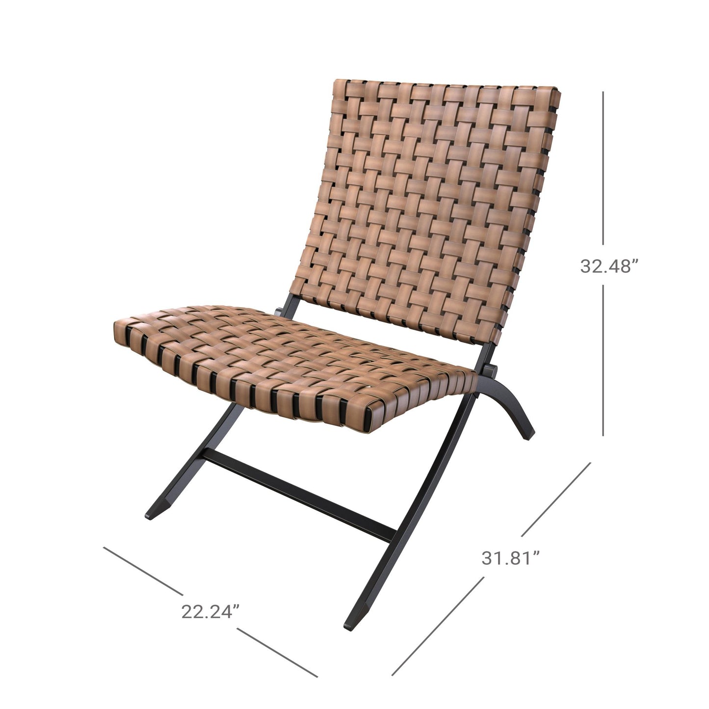 3 Piece Rattan Patio Set Furniture Foldable Wicker Lounger Chairs and Coffee Table Set