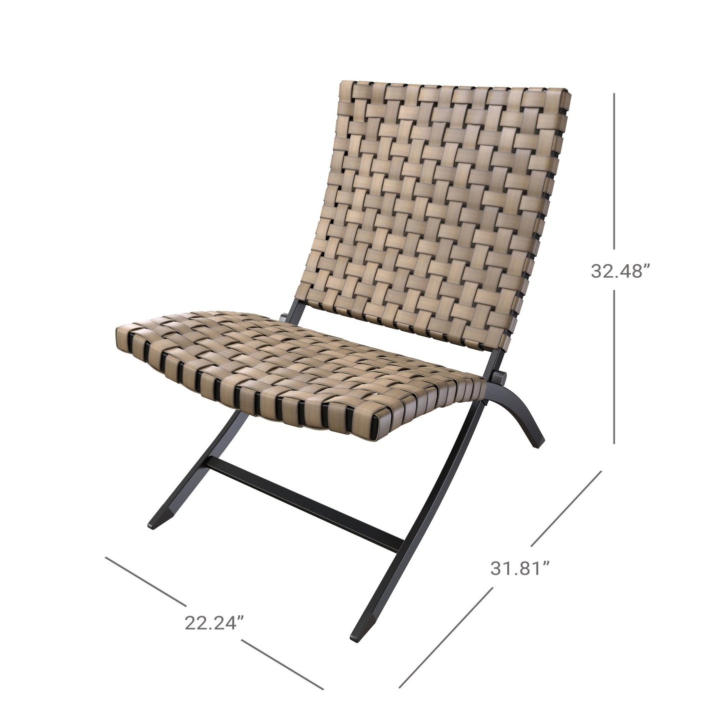 3 Piece Rattan Patio Set Furniture Foldable Wicker Lounger Chairs and Coffee Table Set