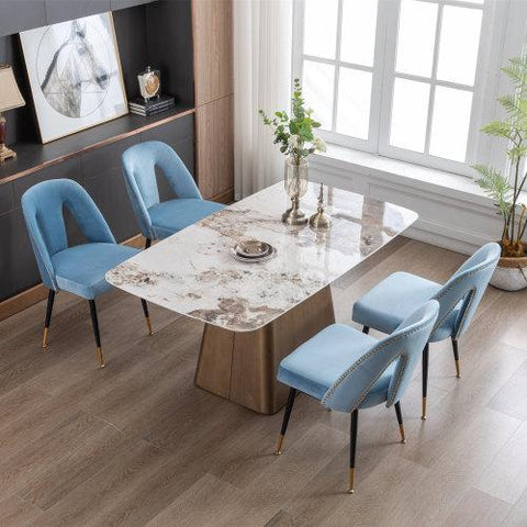 Contemporary Velvet Upholstered Dining Chair Set of 2