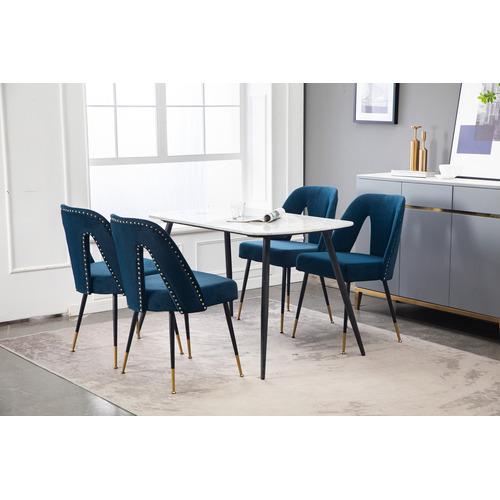Contemporary Velvet Upholstered Dining Chair Set of 2