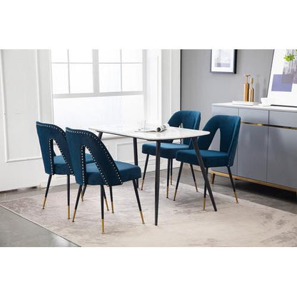 Contemporary Velvet Upholstered Dining Chair Set of 2
