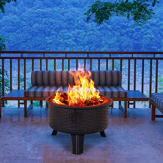 26'' Fire Pit Wood Burning Fire Pit For Outdoor