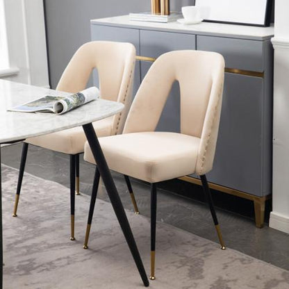 Contemporary Velvet Upholstered Dining Chair Set of 2