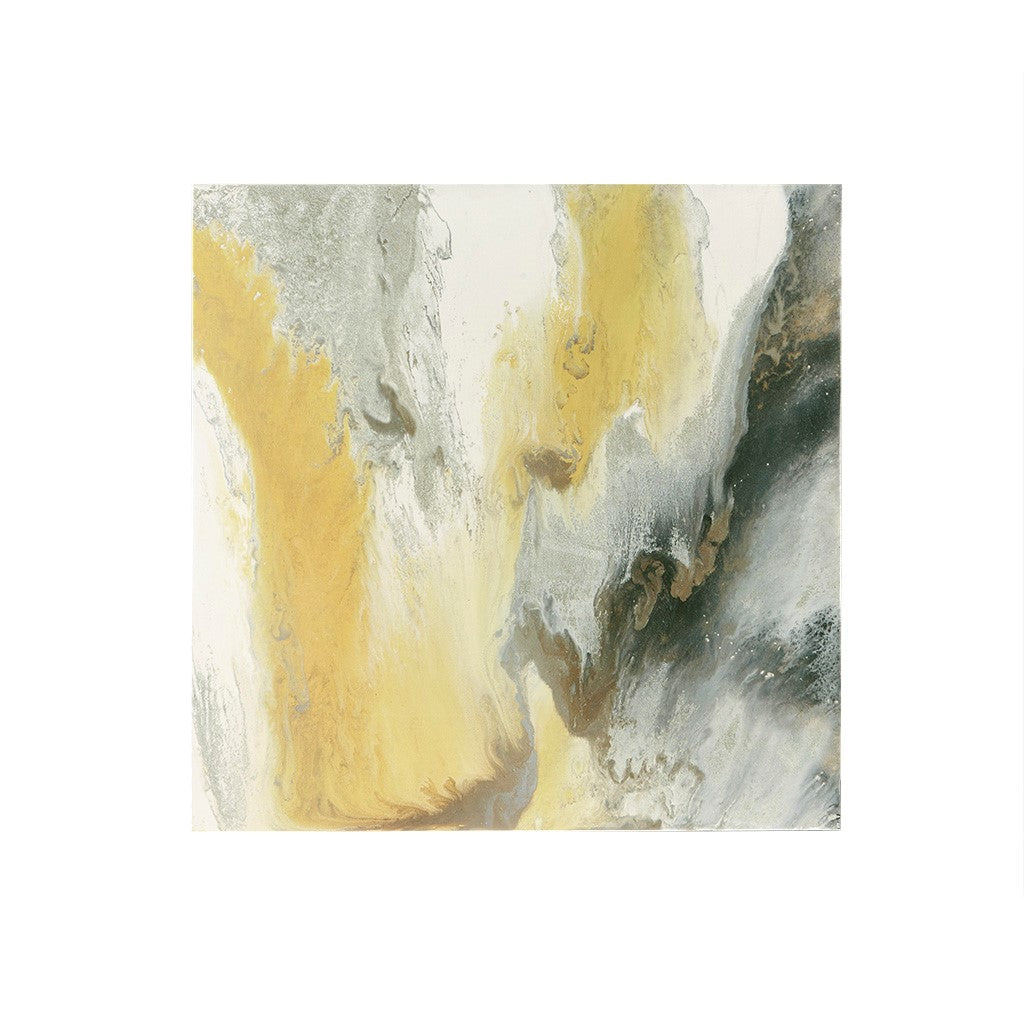 Bliss Abstract Gel Coat Canvas with Silver Foil Embellishment