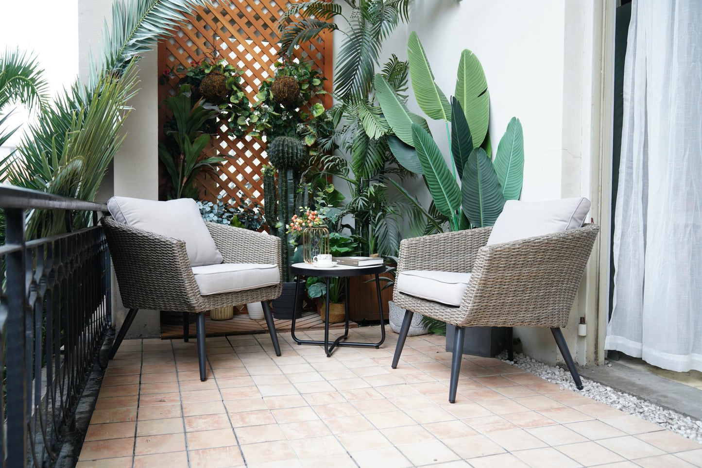All-aluminum Rattan Table and Chair Set