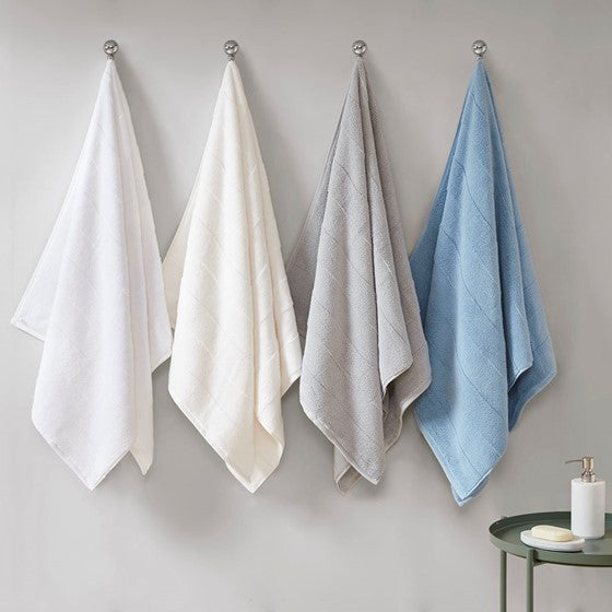 Parker Textured Solid Stripe 600GSM Cotton Bath Towel 6PC Set