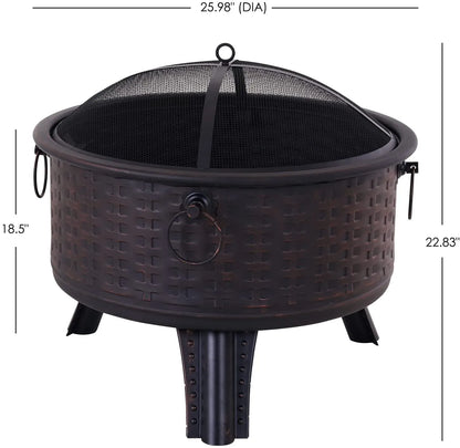 26'' Fire Pit Wood Burning Fire Pit For Outdoor