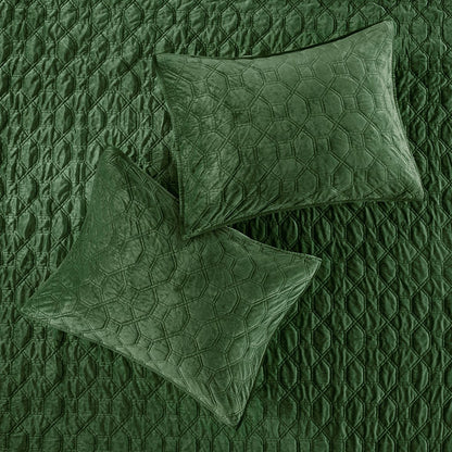 Harper Faux Velvet Reversible 3 Piece Coverlet Set
