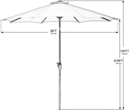 Patio Outdoor Market Umbrella with Aluminum Auto Tilt and Crank Without Base