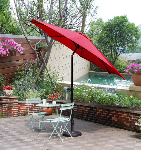 Patio Outdoor Market Umbrella with Aluminum Auto Tilt and Crank Without Base