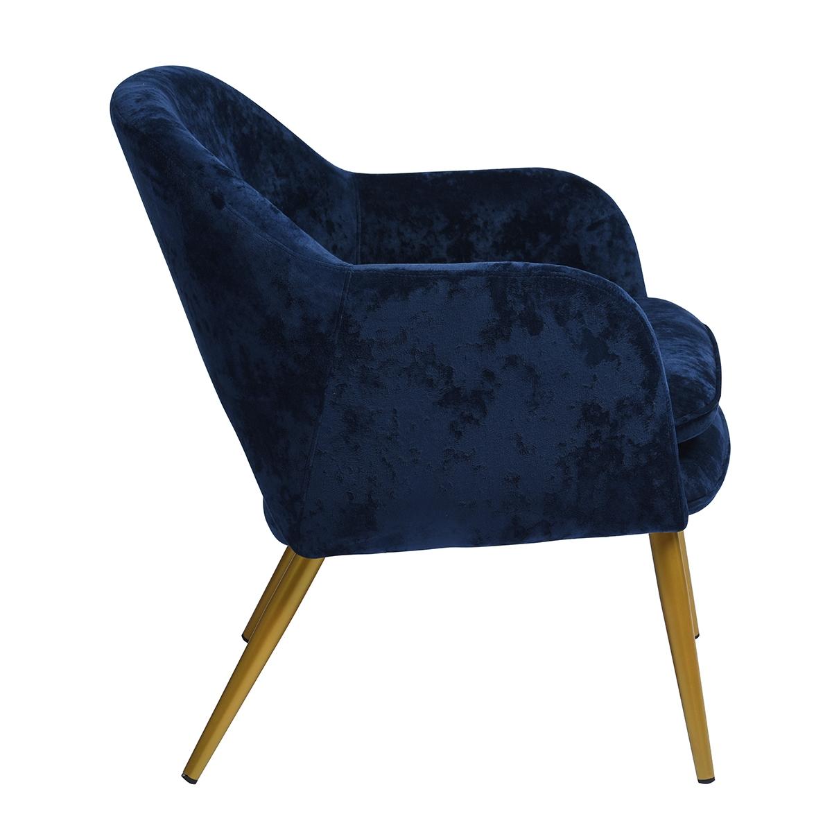 Plush Dark Blue Velvet Dining Chair