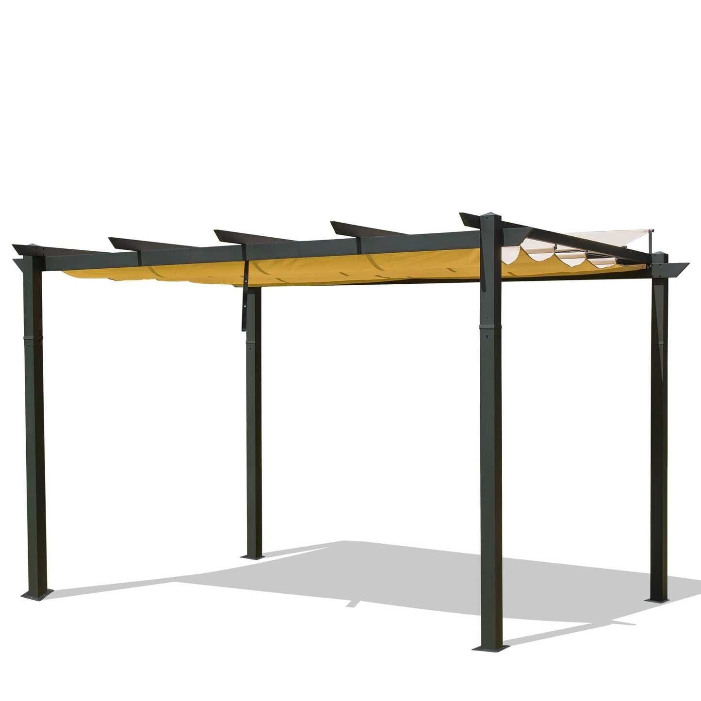 9'x13' Retractable Pergola with Weather-Resistant Canopy Aluminum