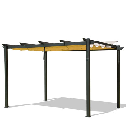 9'x13' Retractable Pergola with Weather-Resistant Canopy Aluminum