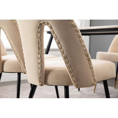 Contemporary Velvet Upholstered Dining Chair Set of 2