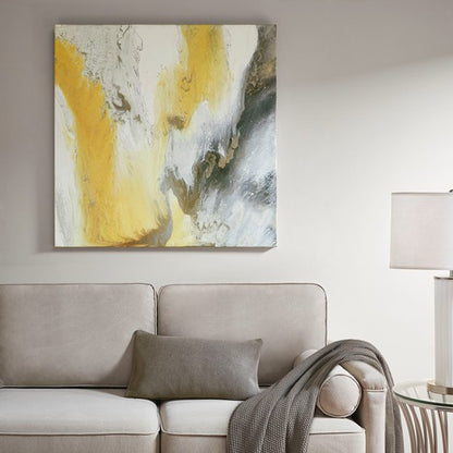 Bliss Abstract Gel Coat Canvas with Silver Foil Embellishment