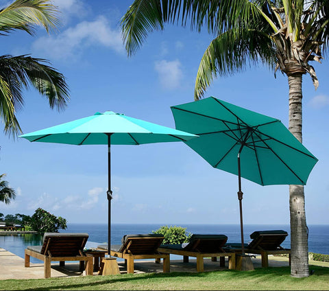 Patio Outdoor Market Umbrella with Aluminum Auto Tilt and Crank Without Base