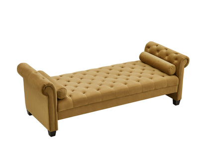 The Mozelle 82.3" Rectangular Large Chaise Lounge Brown