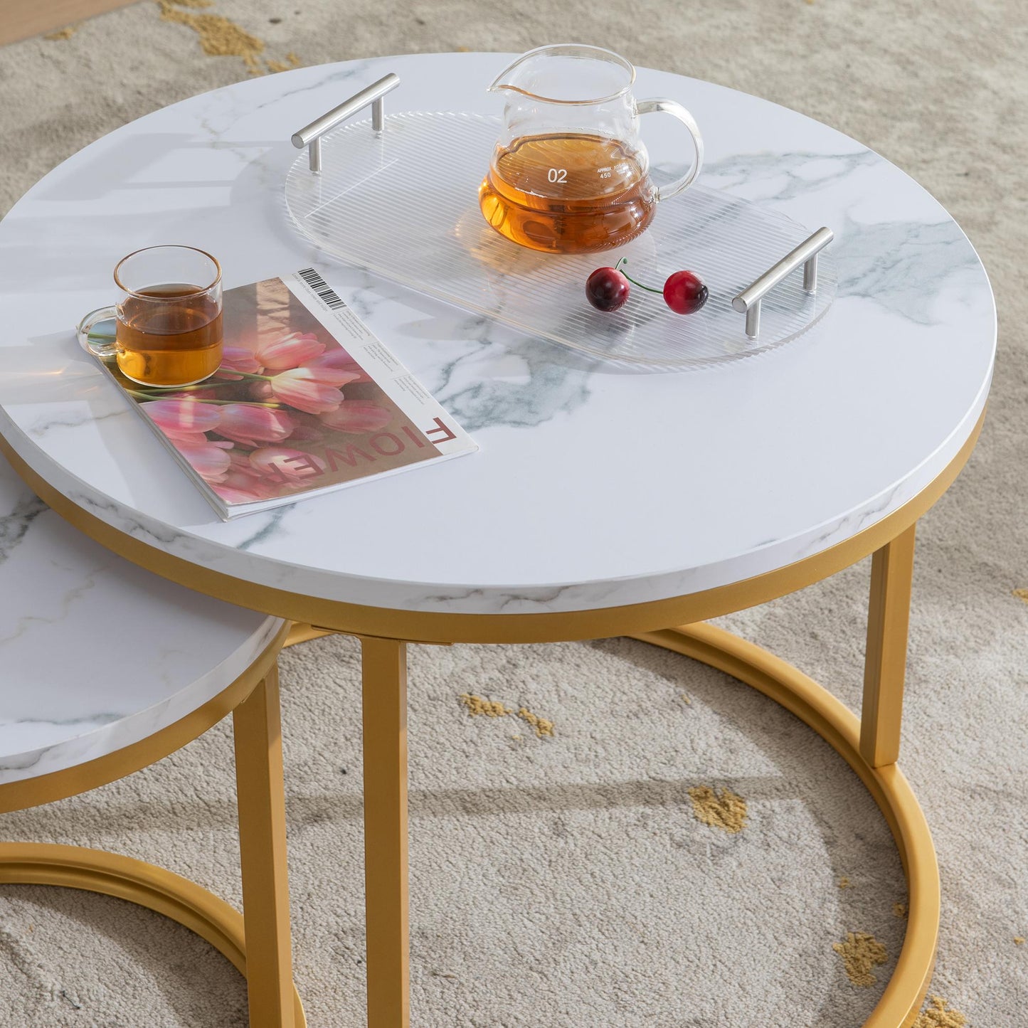 Modern Nesting coffee tables - Golden Frames