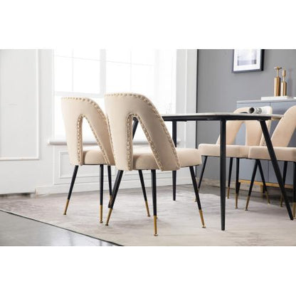 Contemporary Velvet Upholstered Dining Chair Set of 2